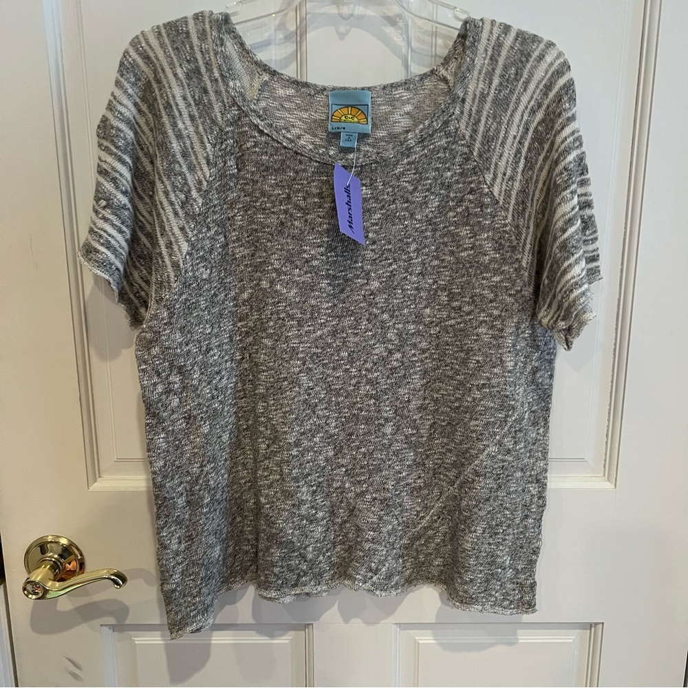 Womens C&C California Short Sleeved Knit Sweater Size Large Irregular